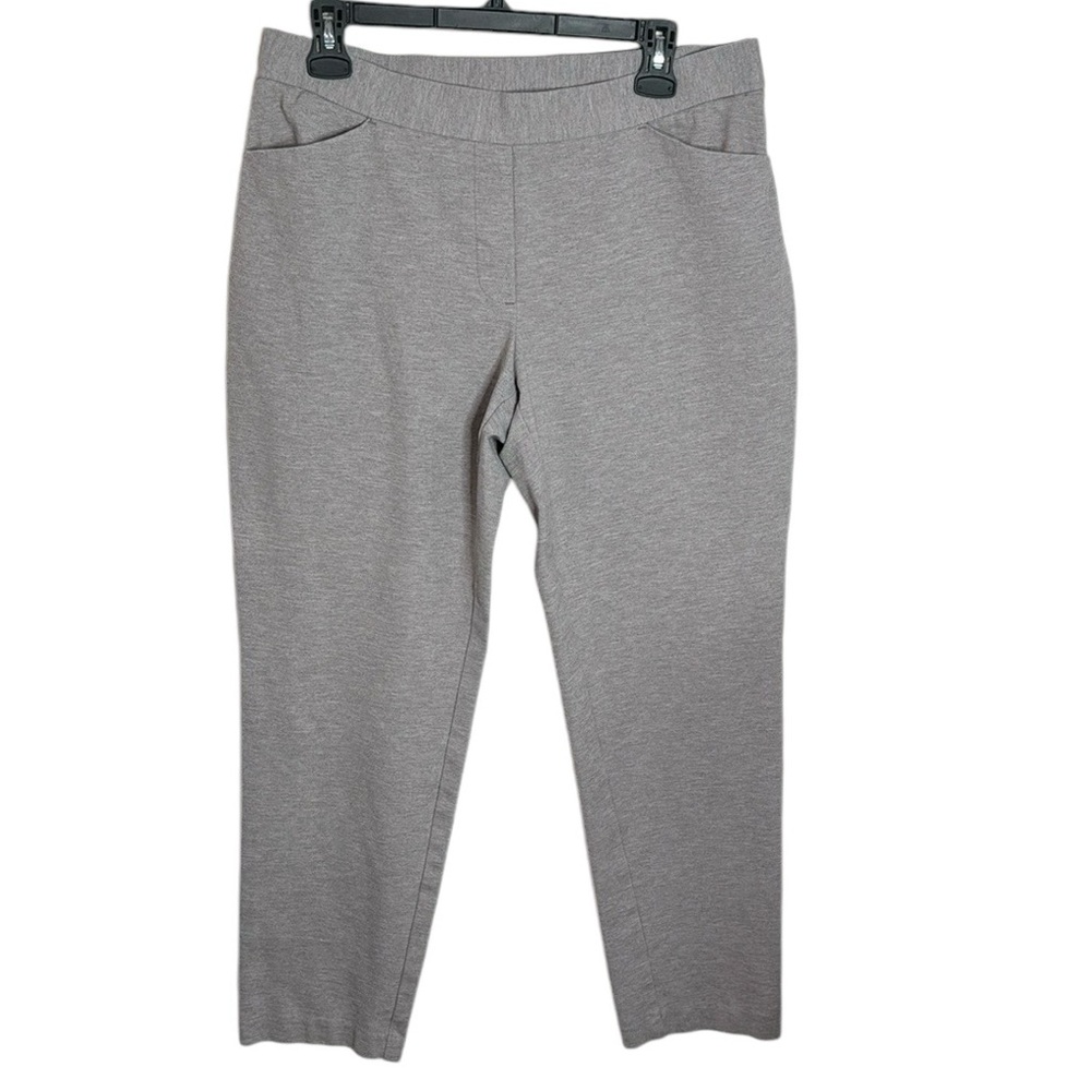 J.Jill Ponte Slim Leg Cropped Pale Grey Pants size M